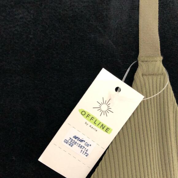 New Aerie Offline Intimates Crossback Green Sports Bra Size Large Supportive‎ - Picture 3 of 8